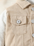 Boy corduroy long sleeve double pocket jacket