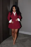 Women Blazer and pleated skirt two-piece set