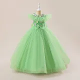 Girl high waist sleeveless evening gown princess dress