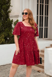 Plus Size Women's Printed Casual Loose Cocktail Party Elegant Dress
