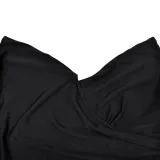 Fashion Women's Solid Color Pleated Low Back Slit Maxi Dress