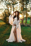 Bohemian style maternity lace Short dress