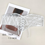 Women transparent lace elastic Lace-Up decorative belt