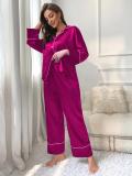 Simulated Silk Pajamas Women's Autumn and Winter Long Sleeve Lounge Wear Set Outdoor Wear