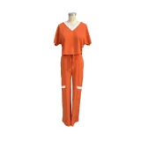 Solid Color Casual Short Sleeve T-Shirt Sports Straight Pants Summer Two-piece pants Set