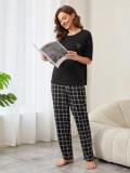 Pajamas for Women Summer Short Sleeve T-shirt Pants Simple Casual Home Clothes set