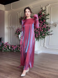 Saudi Arabia And Dubai Glitter Satin Elegant Swing Dress