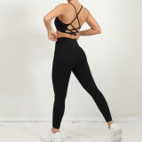 Spring And Winter Shockproof Tight Fitting Fitness Yoga Clothing Set Quick-Drying Sports Tank Leggings Two-Piece Set
