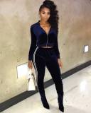 Women's Spring And Winter Casual Style Velvet Sports Tracksuit