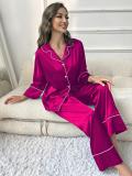 Simulated Silk Pajamas Women's Autumn and Winter Long Sleeve Lounge Wear Set Outdoor Wear