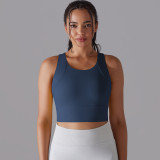 Fixed Cup Sports Vest Slim Fit Tank Fitness Yoga Wear Bra For Women