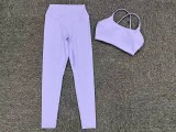 Spring And Winter Shockproof Tight Fitting Fitness Yoga Clothing Set Quick-Drying Sports Tank Leggings Two-Piece Set