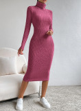 Women Sexy Solid Long Sleeve Maxi Dress