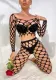 Women long-sleeved net sexy lingerie two-piece set