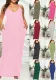 Plus Size Women Irregular Loose Suspender Sexy Pocket Dress