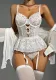 Women Body Shaping Lace Patchwork Backless See-Through One-piece Sexy Lingerie