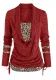 Women Leopard Patchwork Long Sleeve Loose Pleated Top
