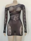 Women Mesh Jumpsuit Shiny Mesh Sexy Lingerie