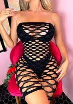 Sexy Hollow Strapless Fishnet lingerie Sexy Underwear for Women Tight Fitting Low Back Mesh Net romper Clothing