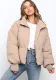 women's winter style fashion Stand Collar zipper pocket warm cotton-padded jacket