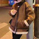 Fur lamb wool jacket women's winter suede jacket lamb velvet jacket