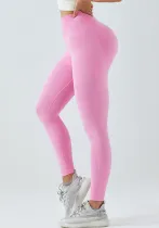 Women Seamless Knitting High Waisted Ribbed Sports Fitness Yoga Pants
