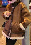 Fur lamb wool jacket women's winter suede jacket lamb velvet jacket