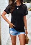 Women Round Neck Short Sleeve Top