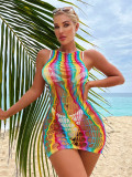Colorful Fishnet Sexy dress Women's Beach Bikini cover up