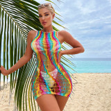 Colorful Fishnet Sexy dress Women's Beach Bikini cover up