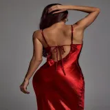 Women's Straps Open Back Sexy Slim Fashion Long Dress