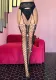 rhinestone hollow open crotch transparent fishnet stockings for women
