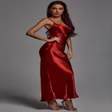 Women's Straps Open Back Sexy Slim Fashion Long Dress