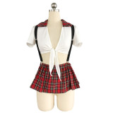 Temptation Sexy Lingerie Sexy Straps Two Pieces Student Wear Cosplay Uniform