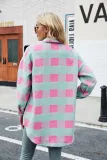 Autumn And Winter Single-Breasted Turndown Collar Long-Sleeved Plaid Cardigan Shirt For Women