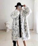 Women's Long Turndown Collar Fox Fur Jacket
