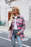 Autumn And Winter Single-Breasted Turndown Collar Long-Sleeved Plaid Cardigan Shirt For Women