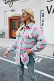 Autumn And Winter Single-Breasted Turndown Collar Long-Sleeved Plaid Cardigan Shirt For Women
