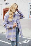 Autumn And Winter Single-Breasted Turndown Collar Long-Sleeved Plaid Cardigan Shirt For Women