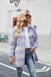 Autumn And Winter Single-Breasted Turndown Collar Long-Sleeved Plaid Cardigan Shirt For Women