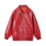 Autumn Women's Retro Stand Collar Leather Jacket