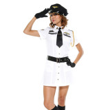 Women pilot air force shirt style game bar police stewardess uniform