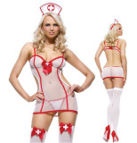 Sexy Nurse Cosplay Uniform Temptation Mesh Women's Sexy Lingerie