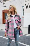 Autumn And Winter Single-Breasted Turndown Collar Long-Sleeved Plaid Cardigan Shirt For Women