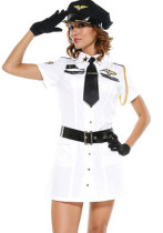 Women pilot air force shirt style game bar police stewardess uniform