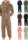 Men's Couple's Zippered Fleece Jumpsuit Thermal Pajamas