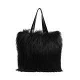 Autumn And Winter Furry Bag Trendy Candy Color Large Capacity Portable Shoulder Tote Bag