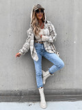 Winter Women's Outerwear Fashionable Hooded Plaid Coat