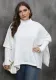 Women's Pullover Top Plus Size Women's Slit Bat Sleeves Turtleneck Loose Sweater