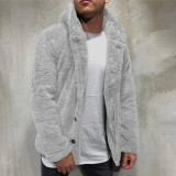 Autumn And Winter Men's Hooded Solid Color Fleece Sweater Fashionable Clothing